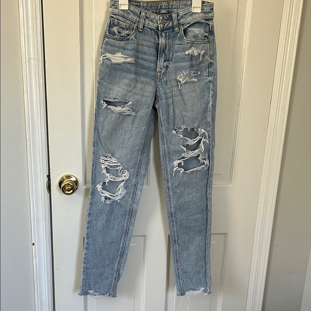 American Eagle Size 000 Distressed Blue Jeans